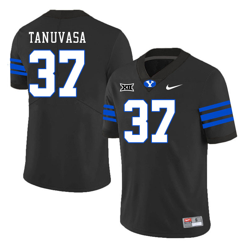 Men #37 Malae Tanuvasa BYU Cougars College Football Jerseys Stitched Sale-Black